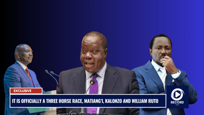 It is Officially a Three Horse Race, Matiang’i, Kalonzo and William Ruto