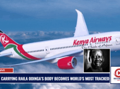 Kenya Airways Flight Carrying Raila Odinga’s Body Becomes World’s Most Tracked
